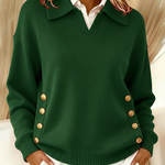 Brigitte dames trui met polokraag en knoopdetails