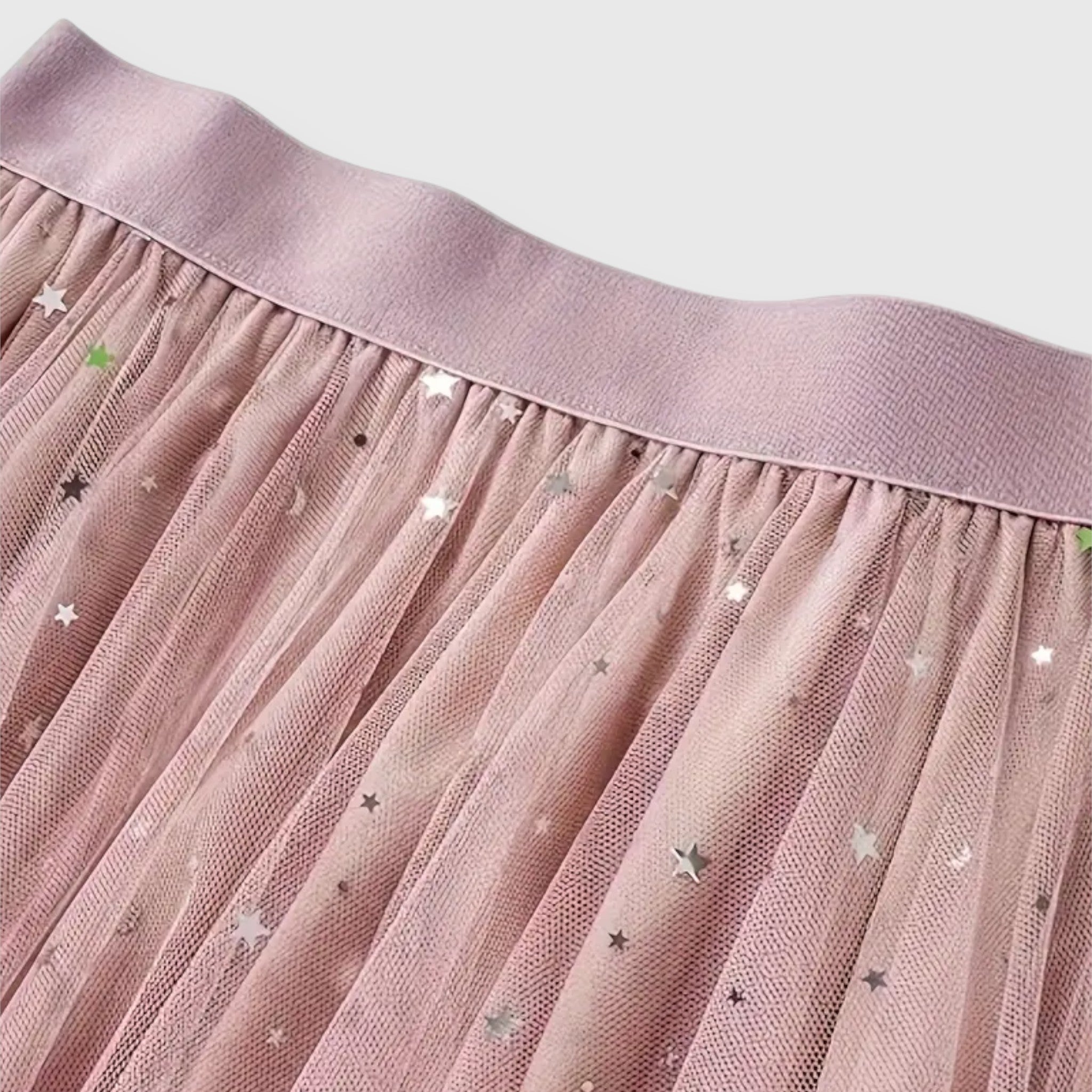 Feestelijke dames rok met hoge taille, ruche aan de zoom en glinsterende pailletten