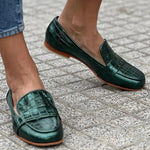 Elegante moderne dames instappers in effen uitvoering, handgemaakt en comfortabel