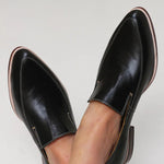 Minimalistische dames mocassins met geprofileerde zool, handgemaakt en comfortabel