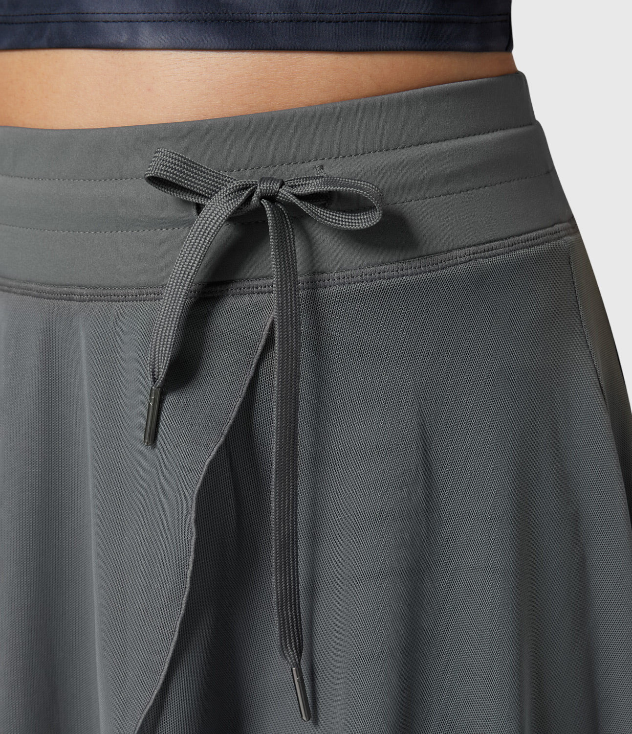 Elegante 2-in-1 dames rok met hoge taille, elastische band en soepel vallende stof