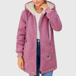 Tineke dames lang teddyjasje met capuchon