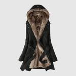 Extra warme dames parka met imitatiebont op de capuchon en diepe zakken voor de winter