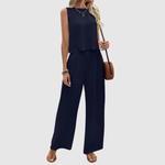 Celine dames tweedelige set met soepelvallende broek