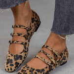 Dames mocassins met luipaardprint in bruin en zwart, handgemaakt en comfortabel