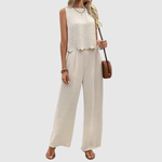 Celine dames tweedelige set met soepelvallende broek