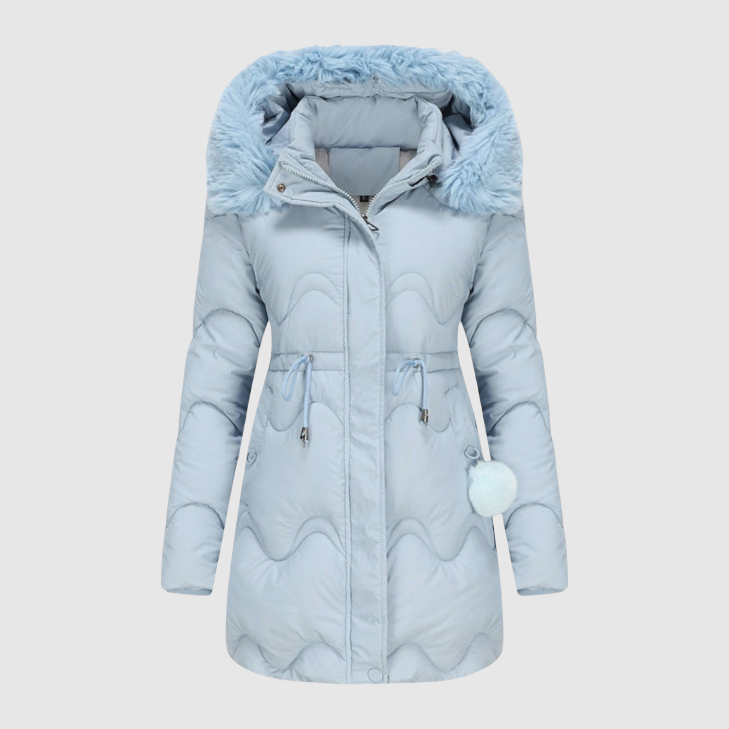 Gewatteerde dames parka met imitatiebonten kraag en diepe zakken voor koude dagen