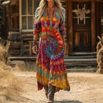 Tessa dames soepelvallende bohemian jurk