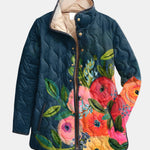 Marloes dames gewatteerd jasje met vintage bloemenprint