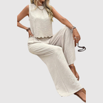 Celine dames tweedelige set met soepelvallende broek