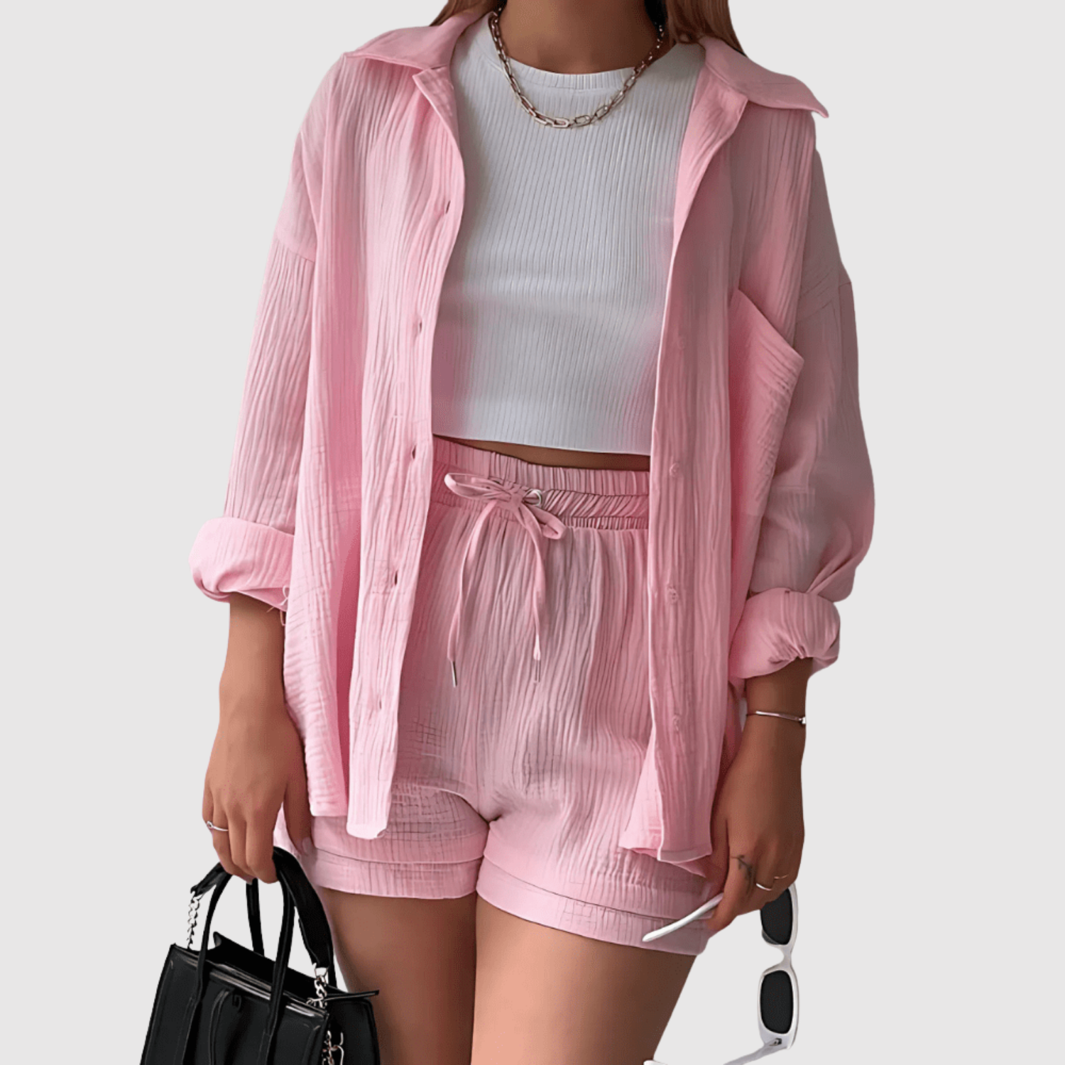 Anouk dames zomerse blouse- en shortset