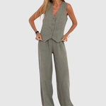 Bente dames mouwloze gilet- en broekset