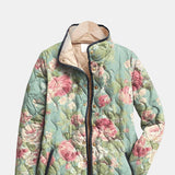 Saliegroene bloemenprint