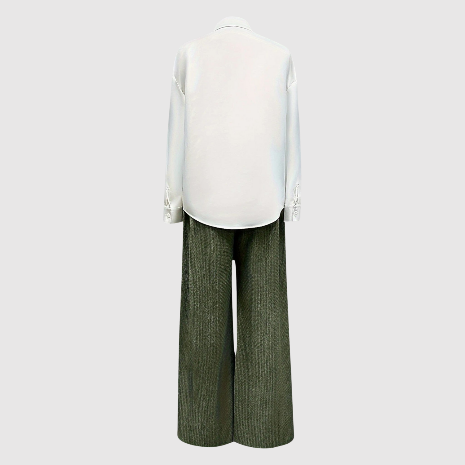 Hester dames bedrukte blouse- en broekset met wijde pijpen