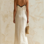Iris maxi-jurk met contrasterend chevronpatroon