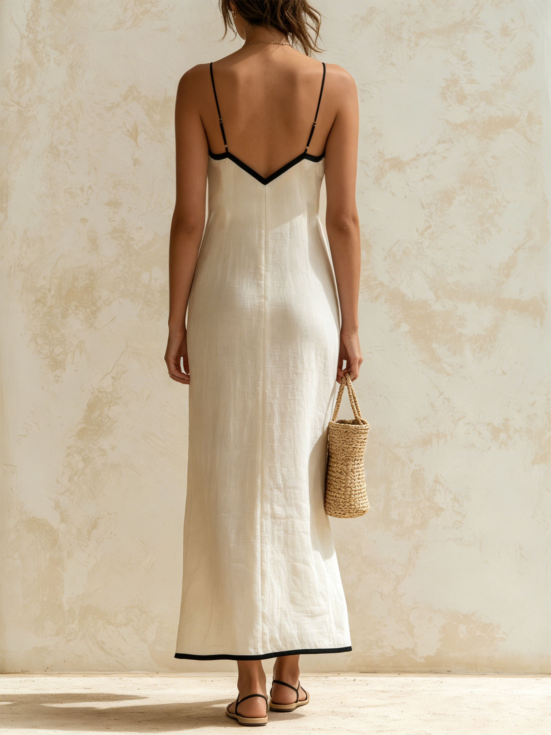 Iris maxi-jurk met contrasterend chevronpatroon