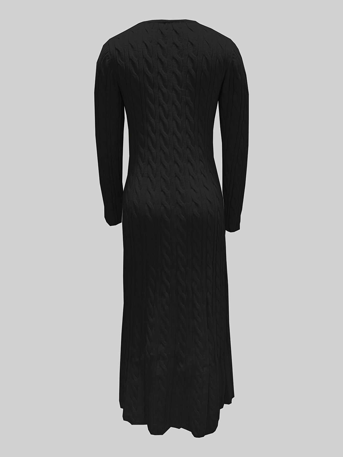 Comfortabele maxi jurk in kabeltricot met zachte val en lange lijn voor dames