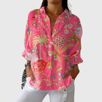 Luchtige dames blouse met kleurrijke print, licht van gewicht en ademend om te layeren