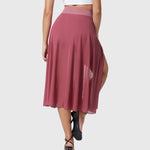Elegante 2-in-1 dames rok met hoge taille, elastische band en soepel vallende stof