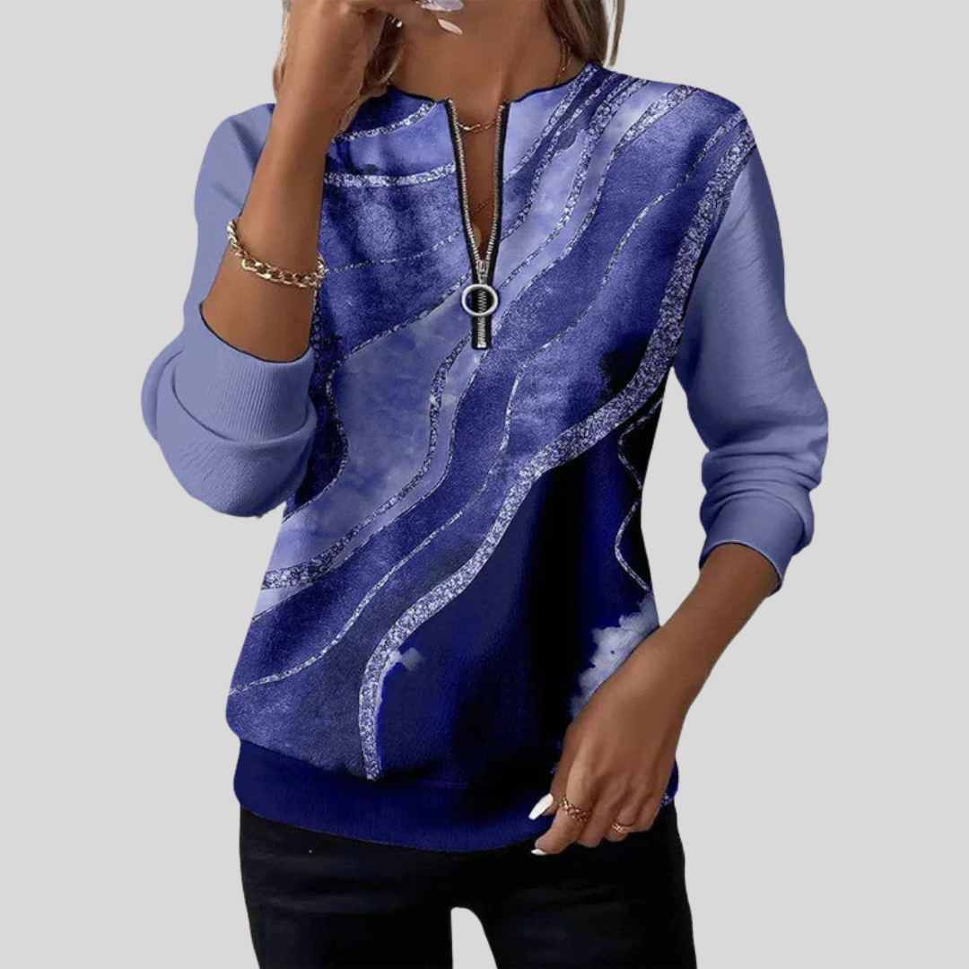 Tessa dames sweater met vintage print