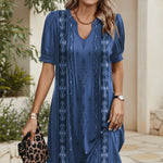 Elegante boho tuniekjurk met bohemien print, korte mouwen en ontspannen pasvorm