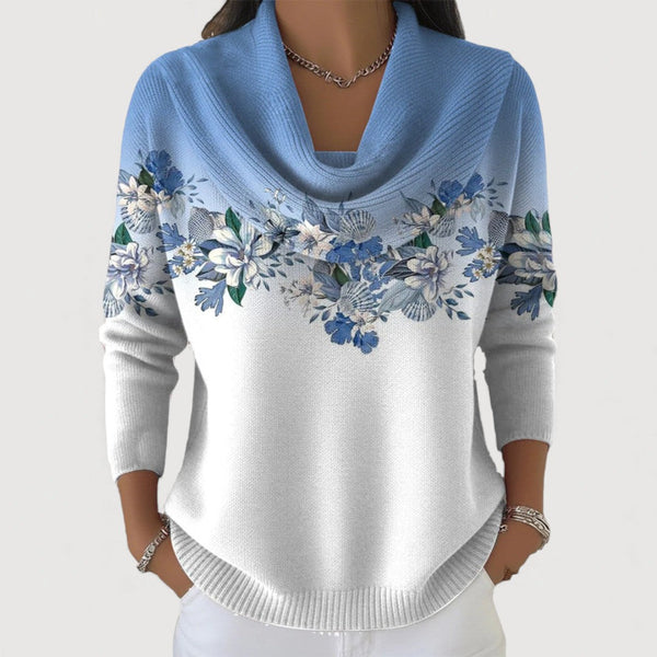 Jolanda dames katoenen coltrui met bloemenprint