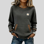 Eefje dames sweater met ronde hals en kleurvlakken