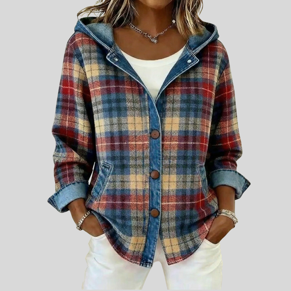 Odile dames gevoerd geruit overshirt