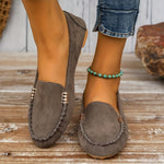 Elegante dames ballerina mocassins met vlakke zool en sierlijke afwerking in effen kleur