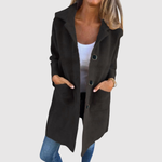 Nola dames lange klassieke knoopjas