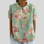 Elegante dames top met bloemenprint en zacht materiaal, snel te combineren voor elke dag