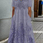 Elegante midi jurk voor dames met zachte bloemenprint in rustige tinten