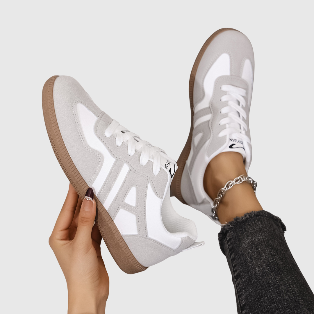 Orthopedische damessneakers met ruime pasvorm, brede neus en dempende ergonomische zool