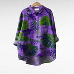Luchtige dames zomerblouse met verfijnd dessin en lange mouwen in dunne stof