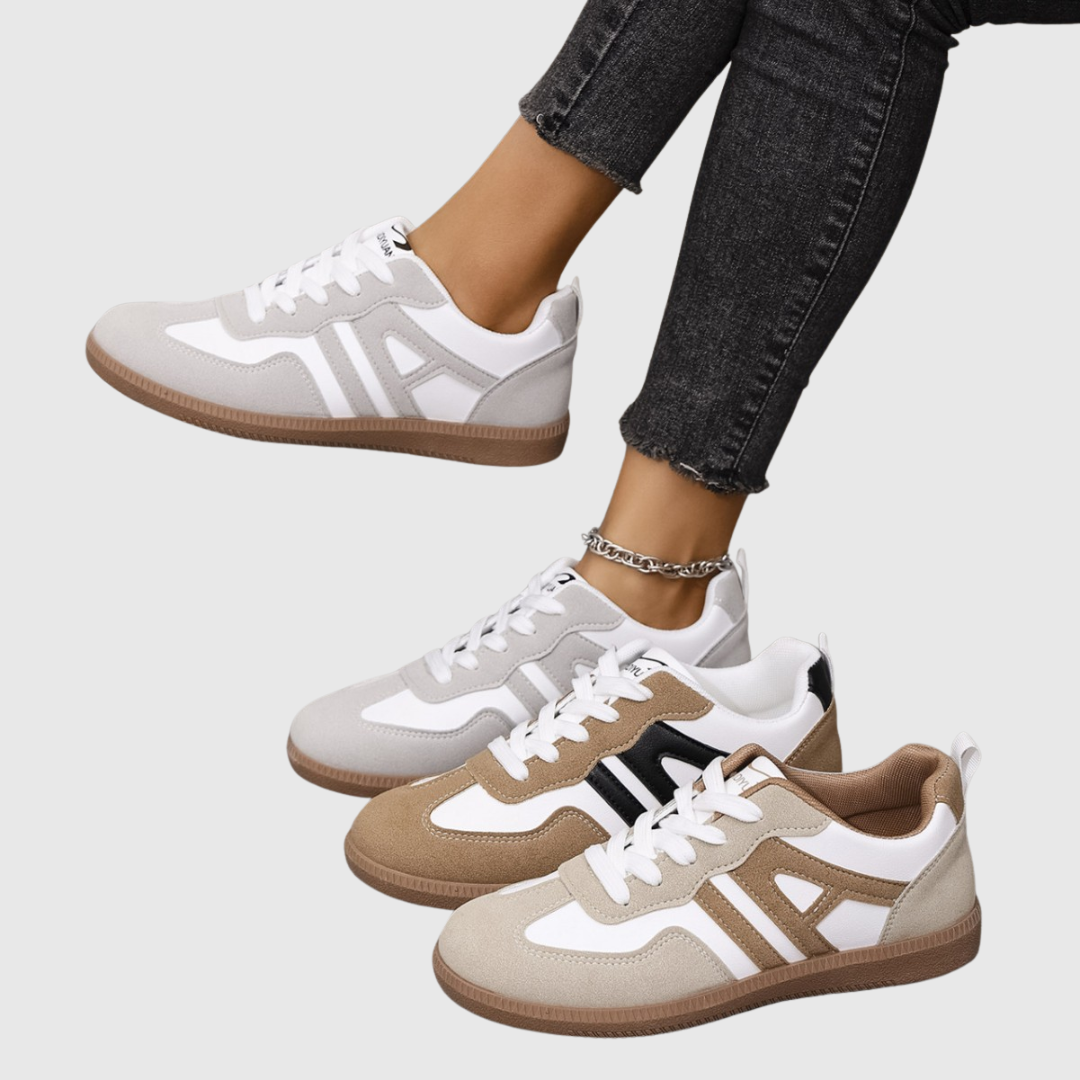 Orthopedische damessneakers met ruime pasvorm, brede neus en dempende ergonomische zool