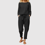 Pien dames tweedelige blouse- en broekset