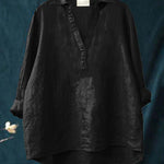 Luchtige dames zomerblouse met artistiek dessin en soepele val, in lichte zomerstof