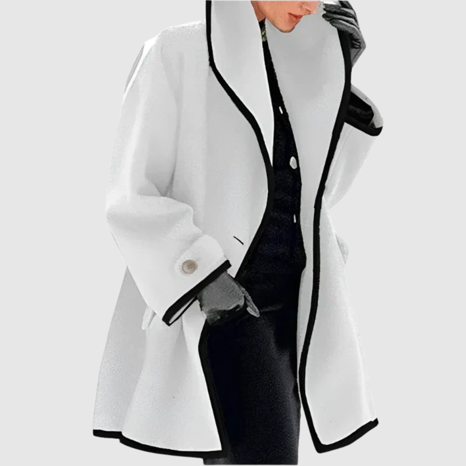 Yvette dames oversized jas met contrastbies