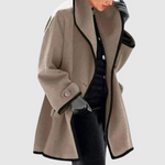 Yvette dames oversized jas met contrastbies
