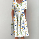 Gele bloemenprint