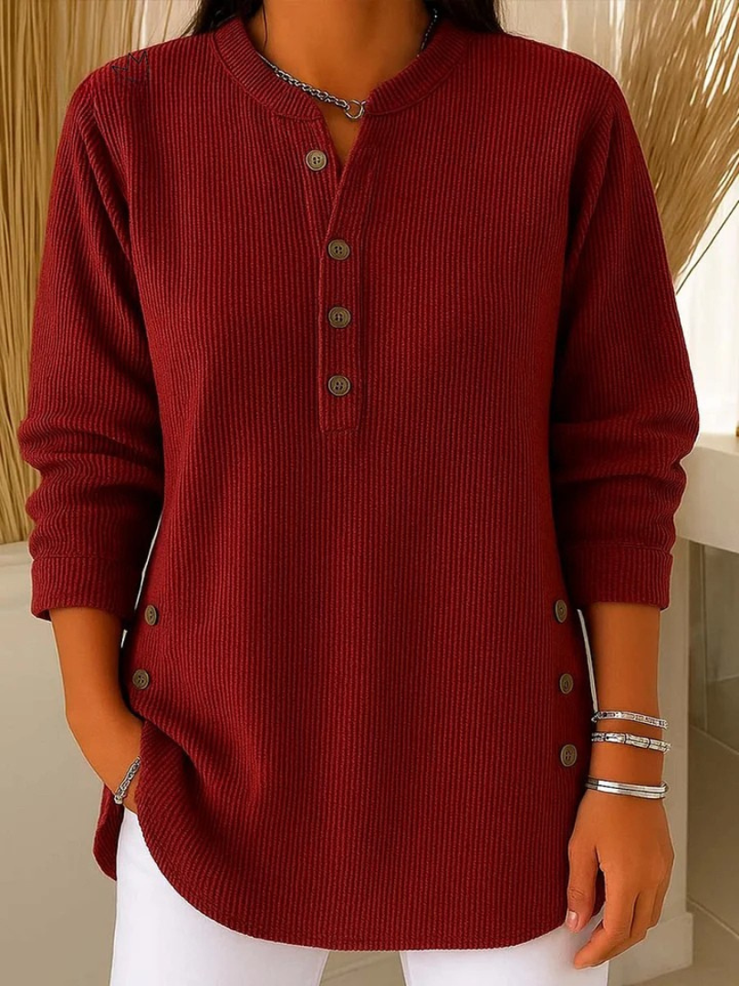 Marloes henley-tuniek met knopen