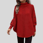 Sanne dames kabeltrui met hoge hals