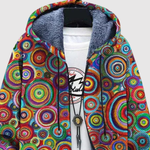 Dames sweater met verspreide cirkelprint in overlappende kleuren