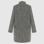 Loes dames lange zwart-witte jas