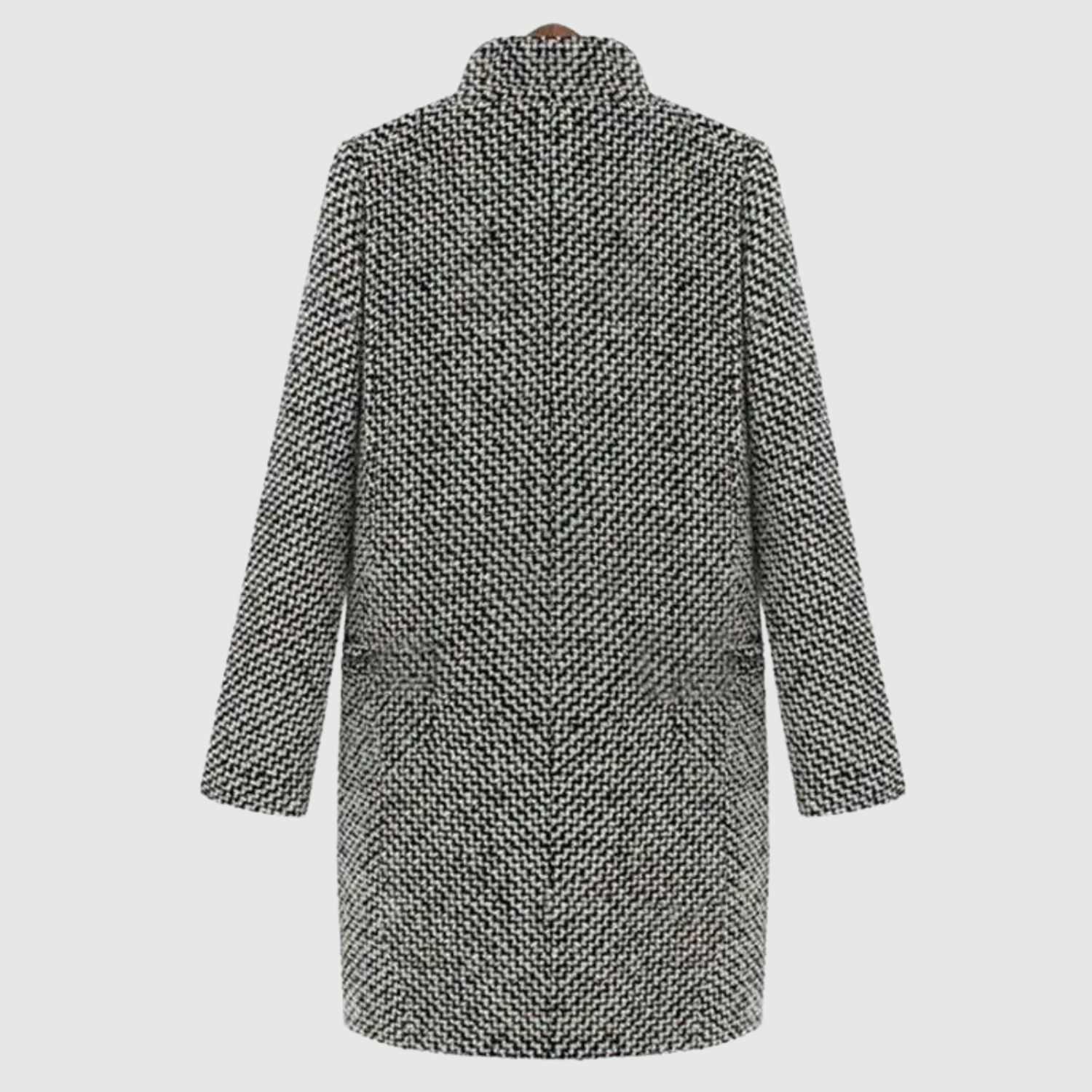 Loes dames lange zwart-witte jas