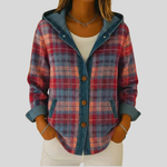 Pleun dames geruit overshirt met capuchon