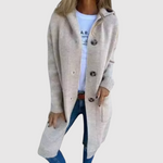 Lang dames vest met knoopsluiting, zachte stof en twee praktische zakken