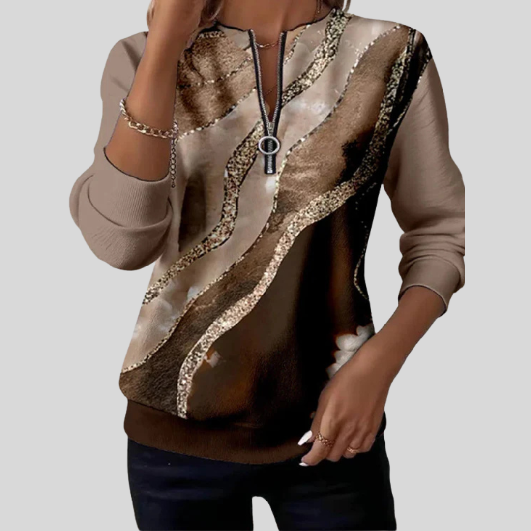 Tessa dames sweater met vintage print