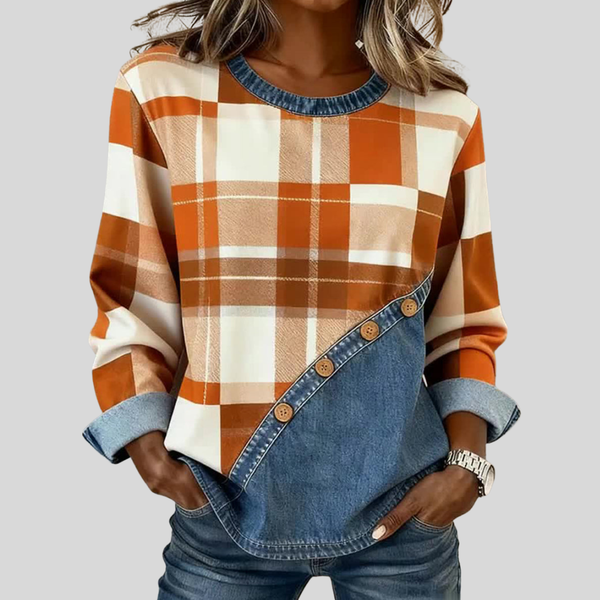 Janne dames patchwork pullover