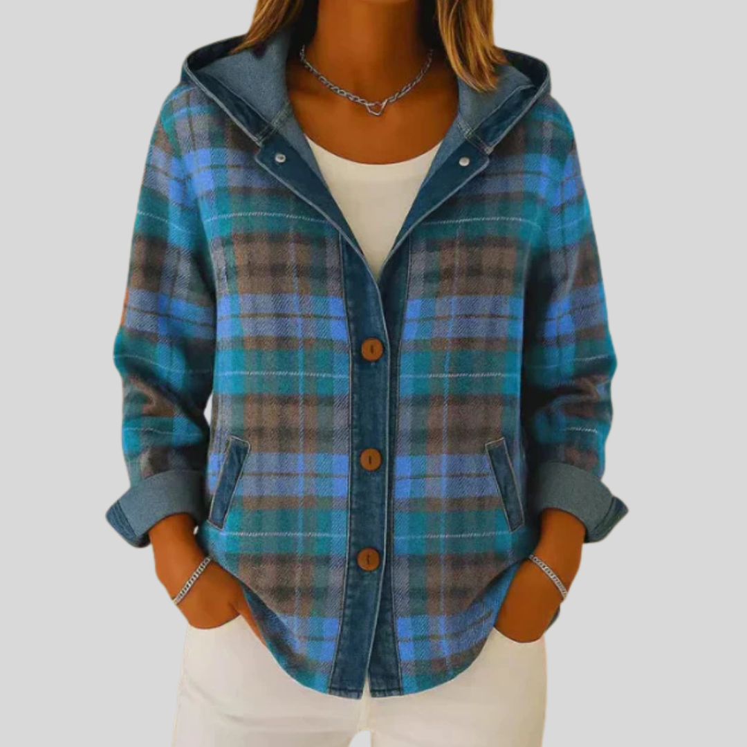 Odile dames gevoerd geruit overshirt